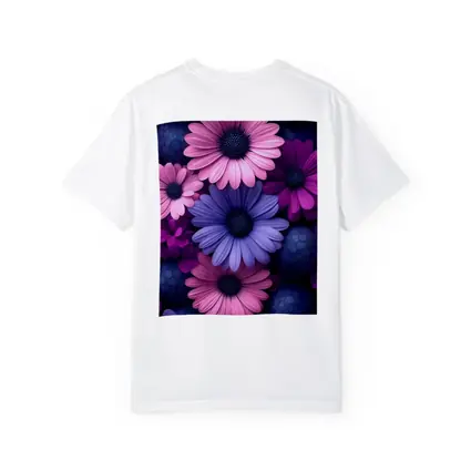 Pink Purple Daisy Flowers Dark Blue Spheres