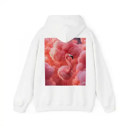 Pink Flamingo Surrounded by Fluffy Pink Clouds