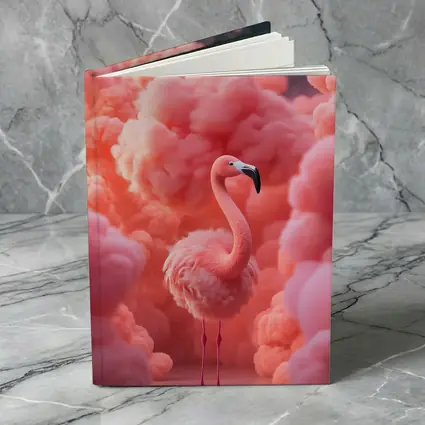 Pink Flamingo Surrounded by Fluffy Pink Clouds