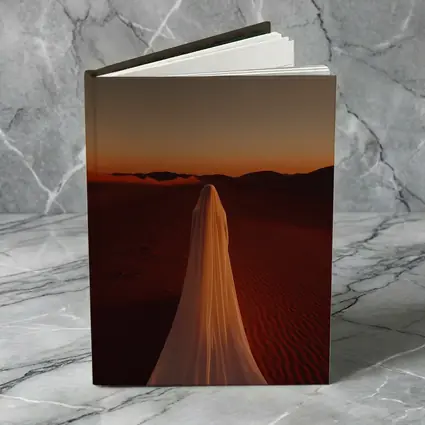 Ghost Figure Walking Desert Sunset Dunes