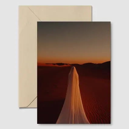 Ghost Figure Walking Desert Sunset Dunes