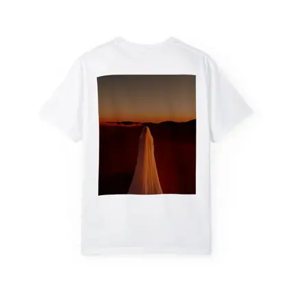 Ghost Figure Walking Desert Sunset Dunes