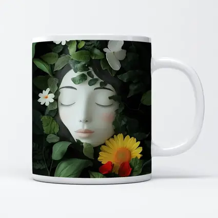 Serene Woman Face Surrounded By Flowers