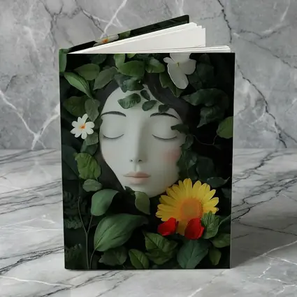 Serene Woman Face Surrounded By Flowers