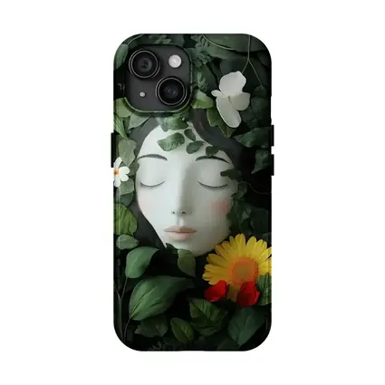 Serene Woman Face Surrounded By Flowers