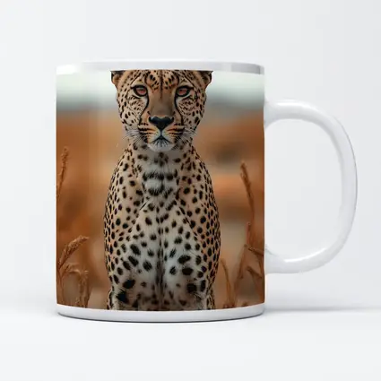 Leopard Standing In Golden Savanna Grass