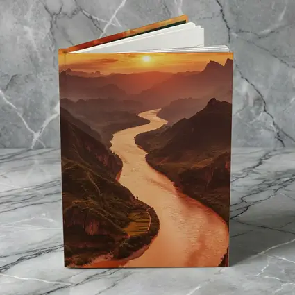 Winding River Valley Sunset Mountain Landscape