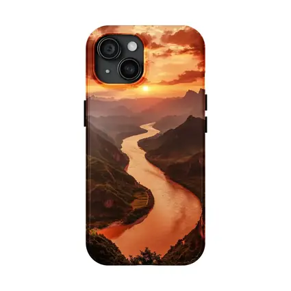 Winding River Valley Sunset Mountain Landscape