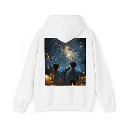 Children Stargazing With Telescope Night Sky