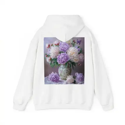 Purple Pink Peonies Vase Butterflies Floral