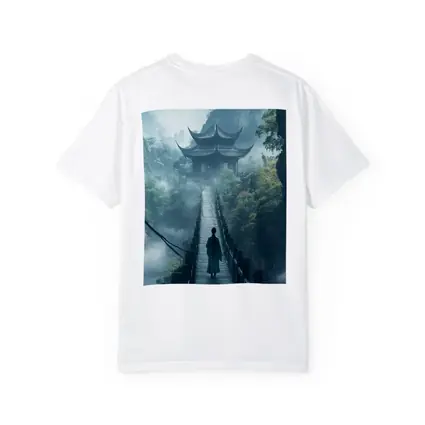 Ancient Chinese Pagoda Misty Mountain Bridge