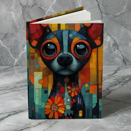 Chihuahua Dog Colorful Mosaic Floral Art