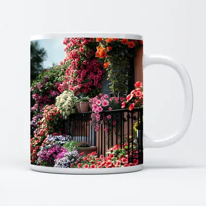 Colorful Flower Garden Balcony Mediterranean House