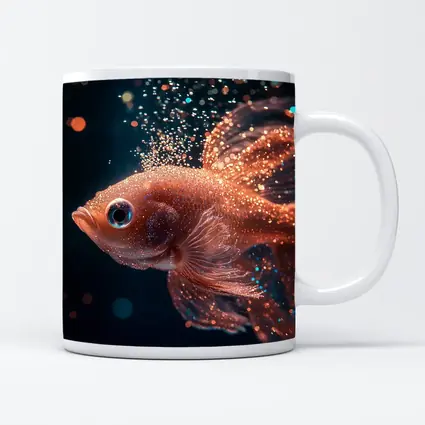 Rose Gold Betta Fish Dark Bokeh Background