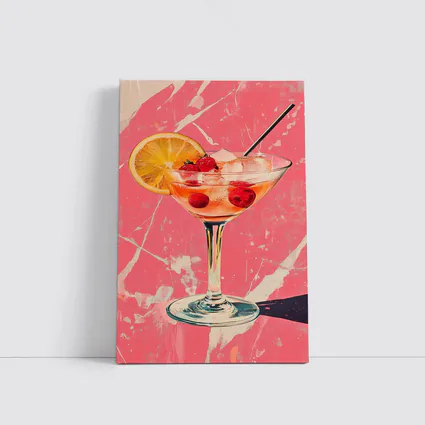 Pink Cocktail Glass Retro Pop Art