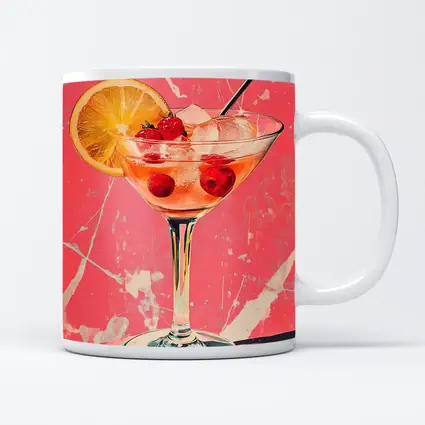 Pink Cocktail Glass Retro Pop Art