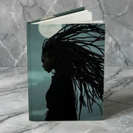 Woman Dreadlocks Wind Full Moon Night