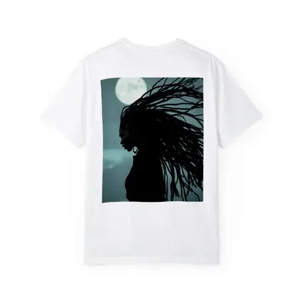 Woman Dreadlocks Wind Full Moon Night