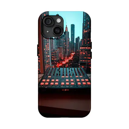 DJ Mixer Controller City Skyline Night