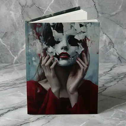 Woman Crumbling White Mask Dark Art