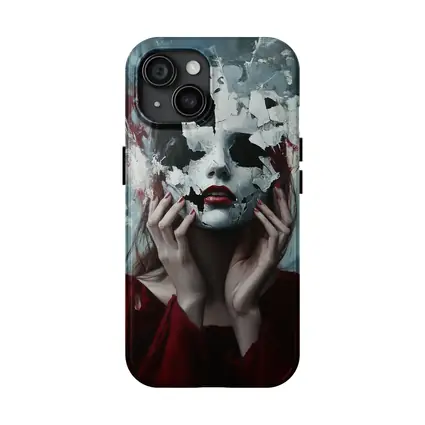 Woman Crumbling White Mask Dark Art