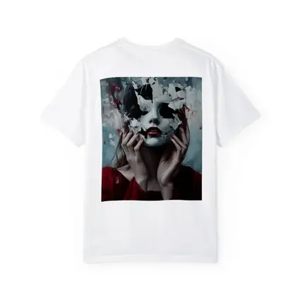 Woman Crumbling White Mask Dark Art