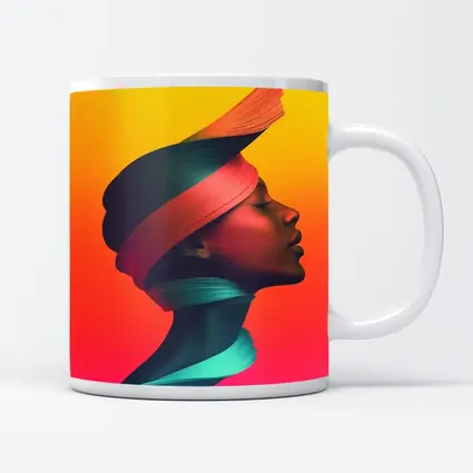 Abstract Woman Portrait Colorful Gradient Background
