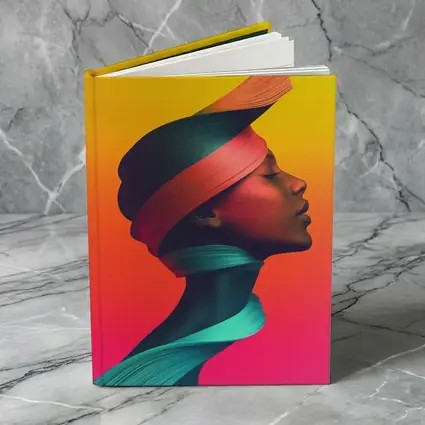 Abstract Woman Portrait Colorful Gradient Background