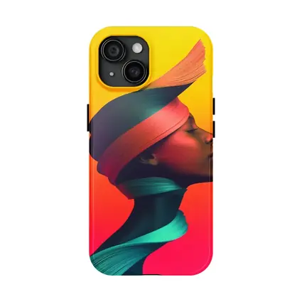 Abstract Woman Portrait Colorful Gradient Background