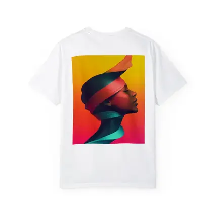 Abstract Woman Portrait Colorful Gradient Background