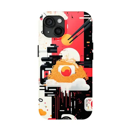 Ramen Bowl Graphic Art Red Black