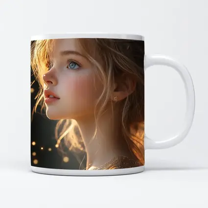 Young Girl Portrait Golden Bokeh Light