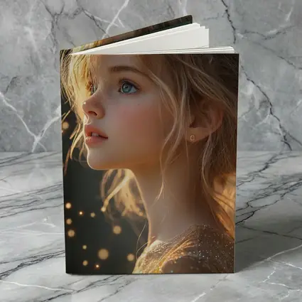 Young Girl Portrait Golden Bokeh Light