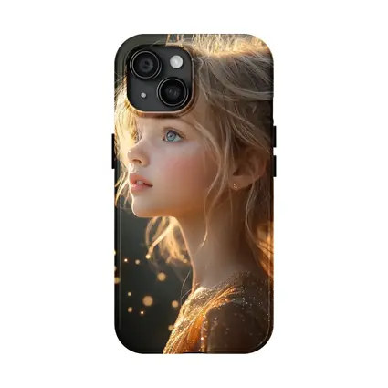 Young Girl Portrait Golden Bokeh Light