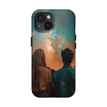 Couple Watching Milky Way Galaxy Night Sky