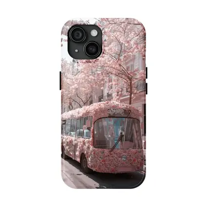 Pink Floral Bus Cherry Blossom Paris Street