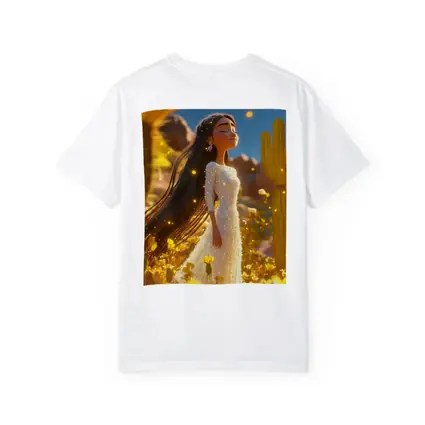 Animated Girl Desert Wildflowers Cactus Blue Sky