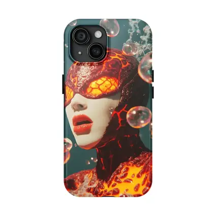 Lava Figure With Glowing Eyes Bubbles