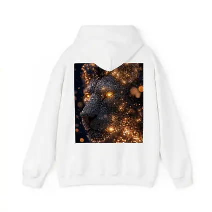 Golden Glowing Lion Head Dark Night Sky