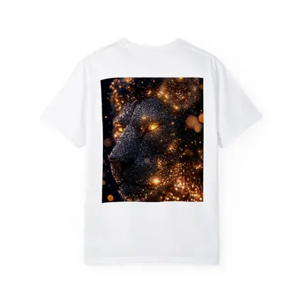 Golden Glowing Lion Head Dark Night Sky