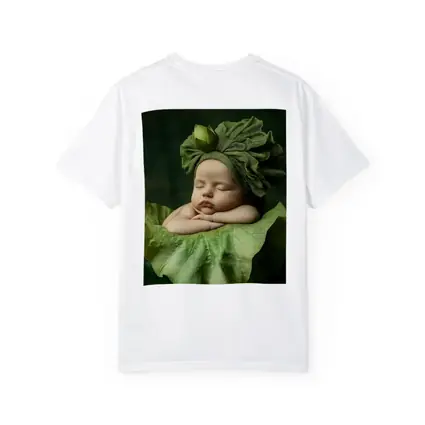 Sleeping Baby On Green Lotus Leaf