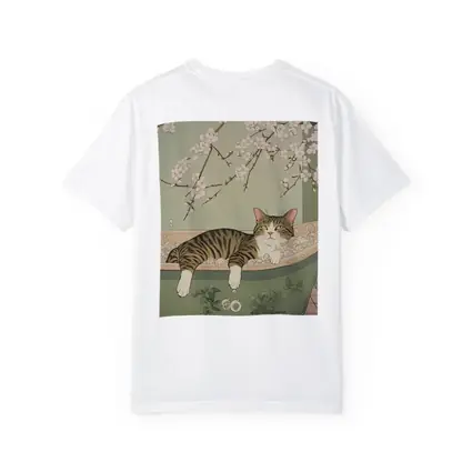 Tabby Cat Relaxing Bubble Bath Cherry Blossoms