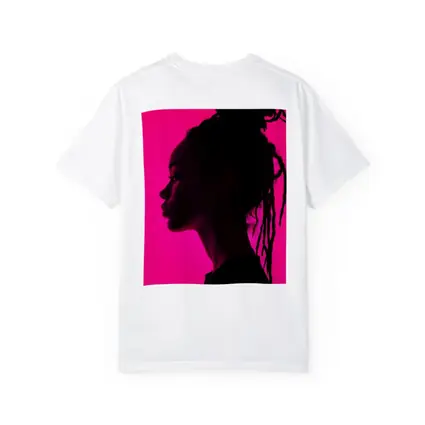 Woman Silhouette Profile Pink Neon Background
