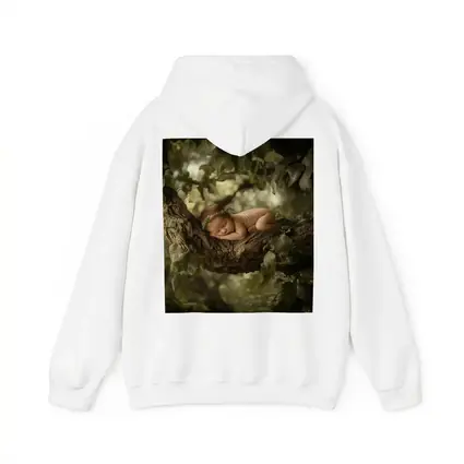 Sleeping Newborn Baby On Forest Tree