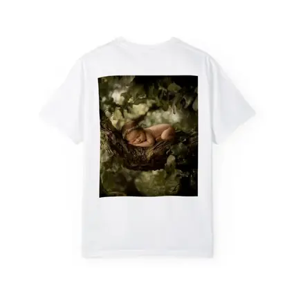 Sleeping Newborn Baby On Forest Tree
