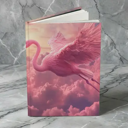 Pink Flamingo Flying Through Dreamy Clouds