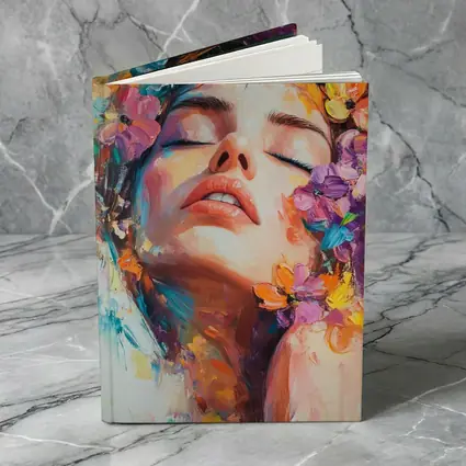 Woman Face Floral Oil Painting Art