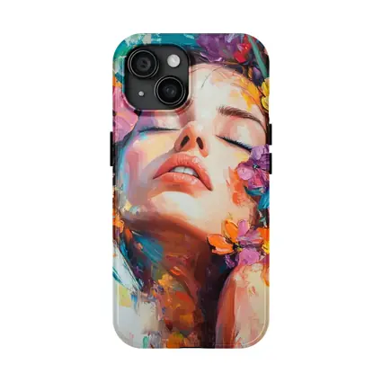 Woman Face Floral Oil Painting Art