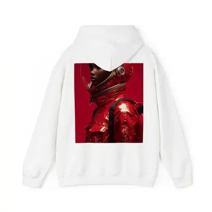 Woman Astronaut Red Suit Gold Helmet