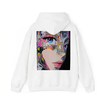 Cyberpunk Woman Crystal Mask Black Background